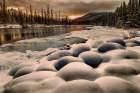 Sunrise snow pillows. Bow River, Canada Art Print